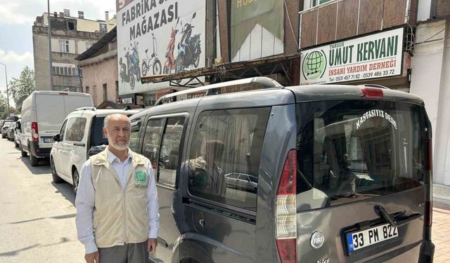 Hayırsever aracını Gazze’ye destek için bağışladı