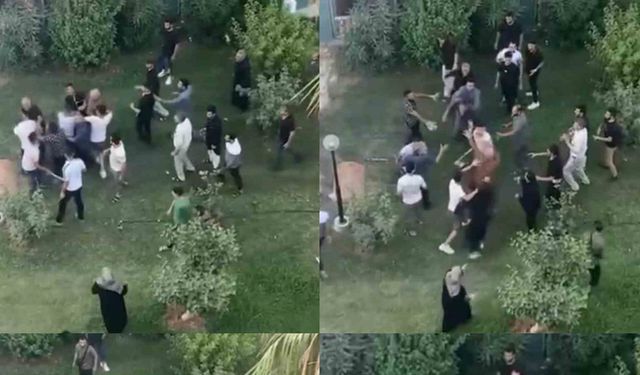 Mersin’de iki grup arasında sopalı sandalyeli kavga: O anlar kamerada