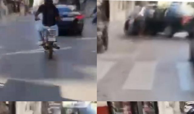 Motosikletlilerin farklı kazaları gözler önünde