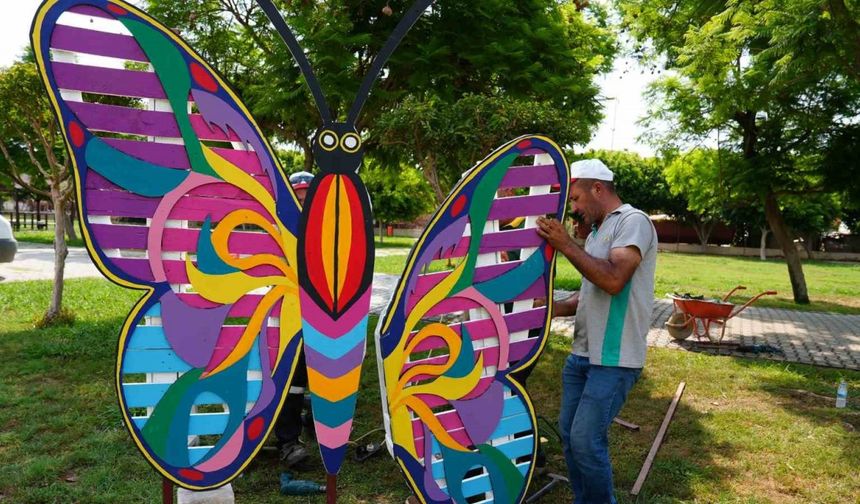 Erdemli’de atık malzemelerle park ve bahçelere estetik dokunuş